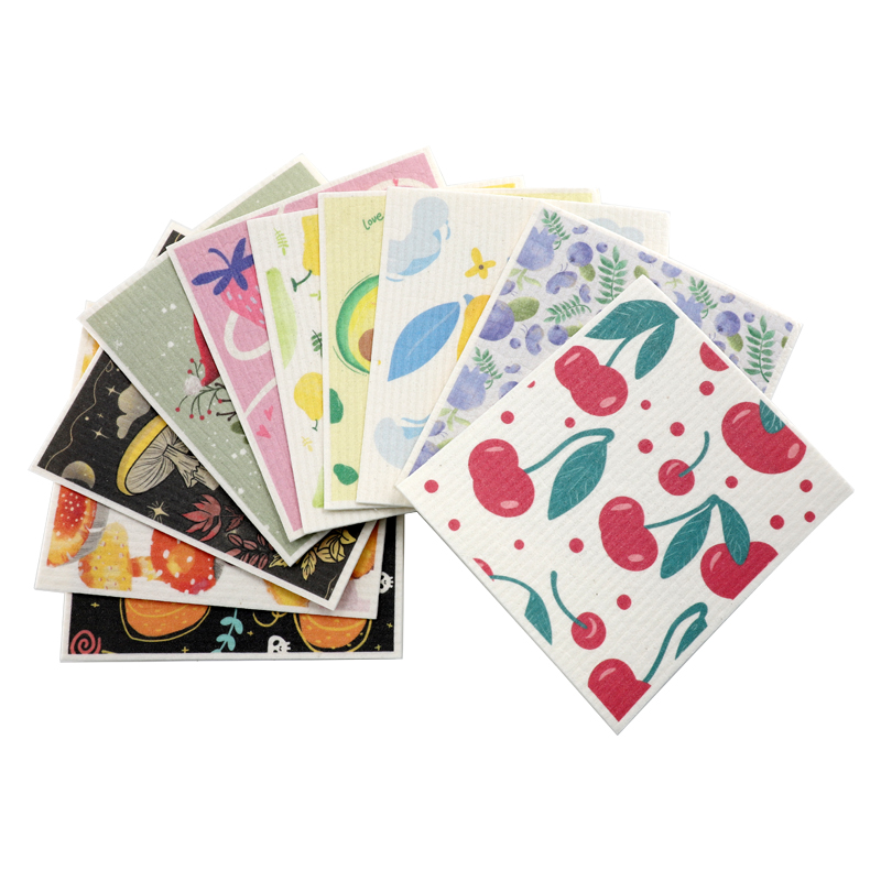 Carpă de celuloză cu model personalizat imprimat cu dublă utilizare uscată și umedă